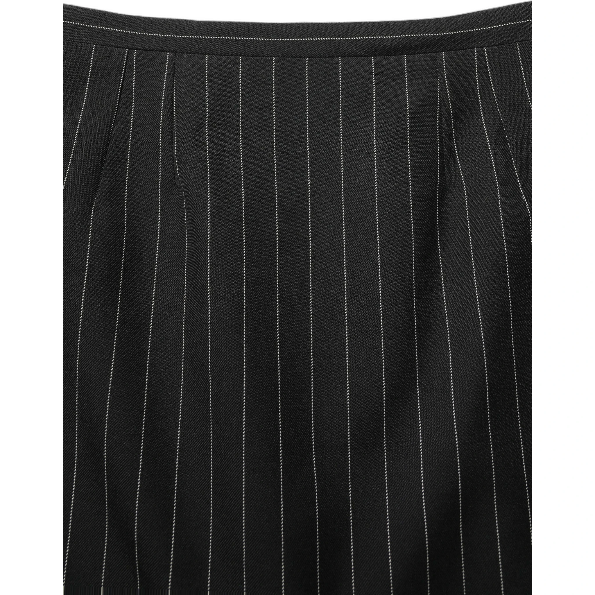 Black Pinstriped HighWaist Pencil Cut Skirt