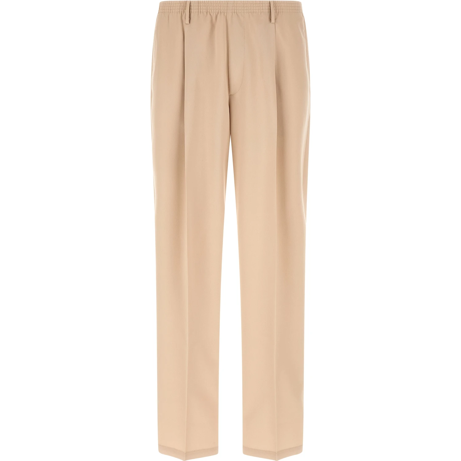 Beige Polyester Casual Pants