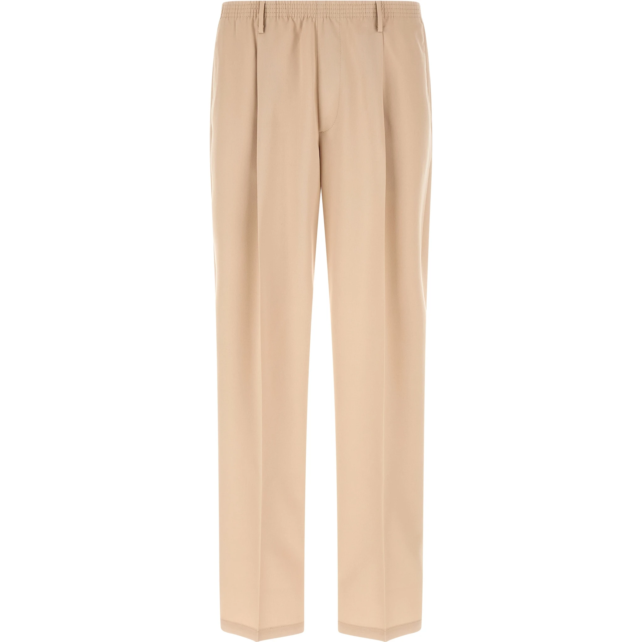 Beige Polyester Casual Pants