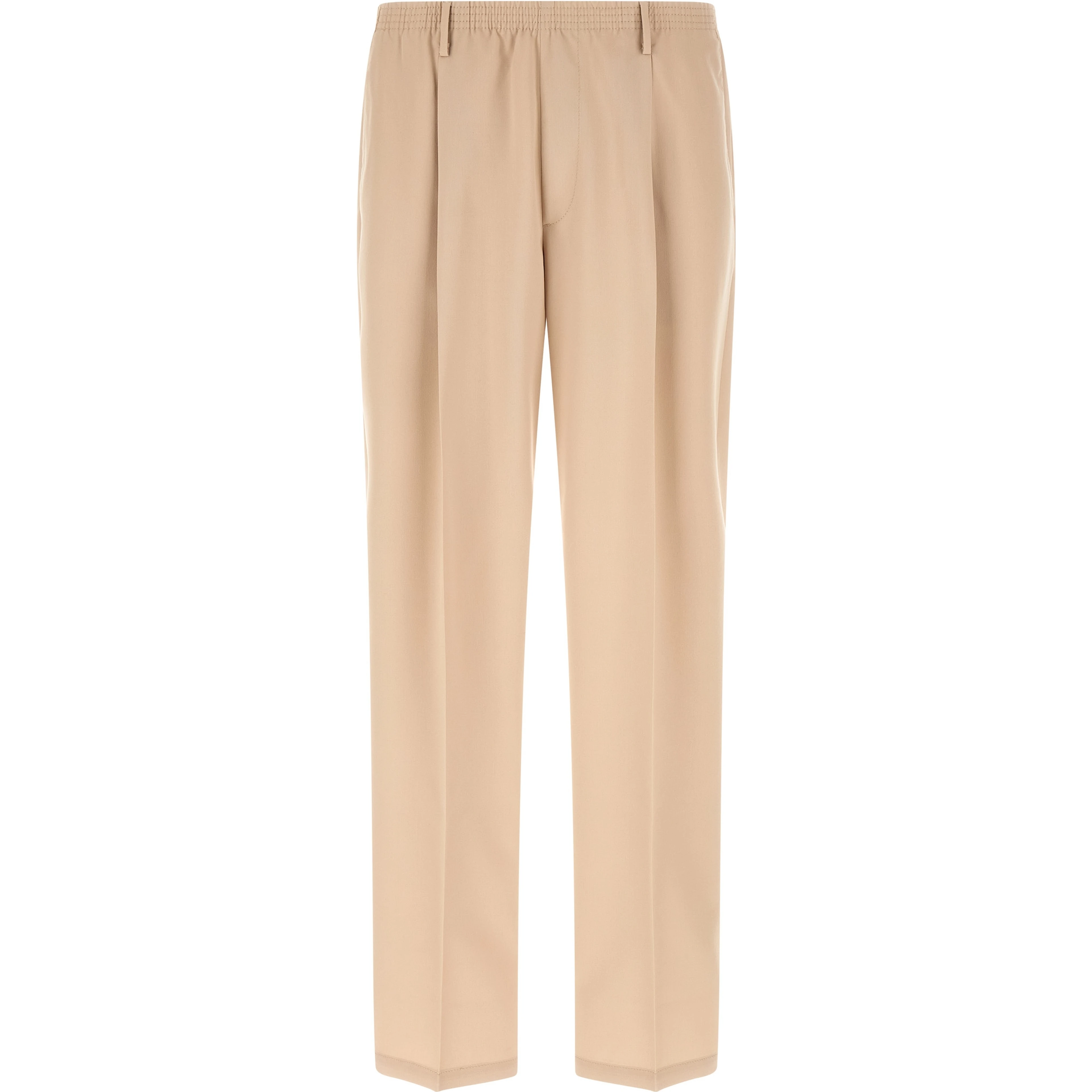 Beige Polyester Casual Pants