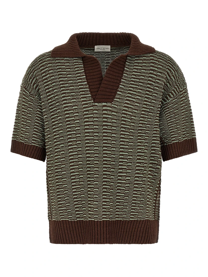 Brown Cotton Polo Shirt