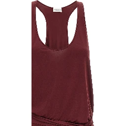 Bordeaux Polyester Long Dress