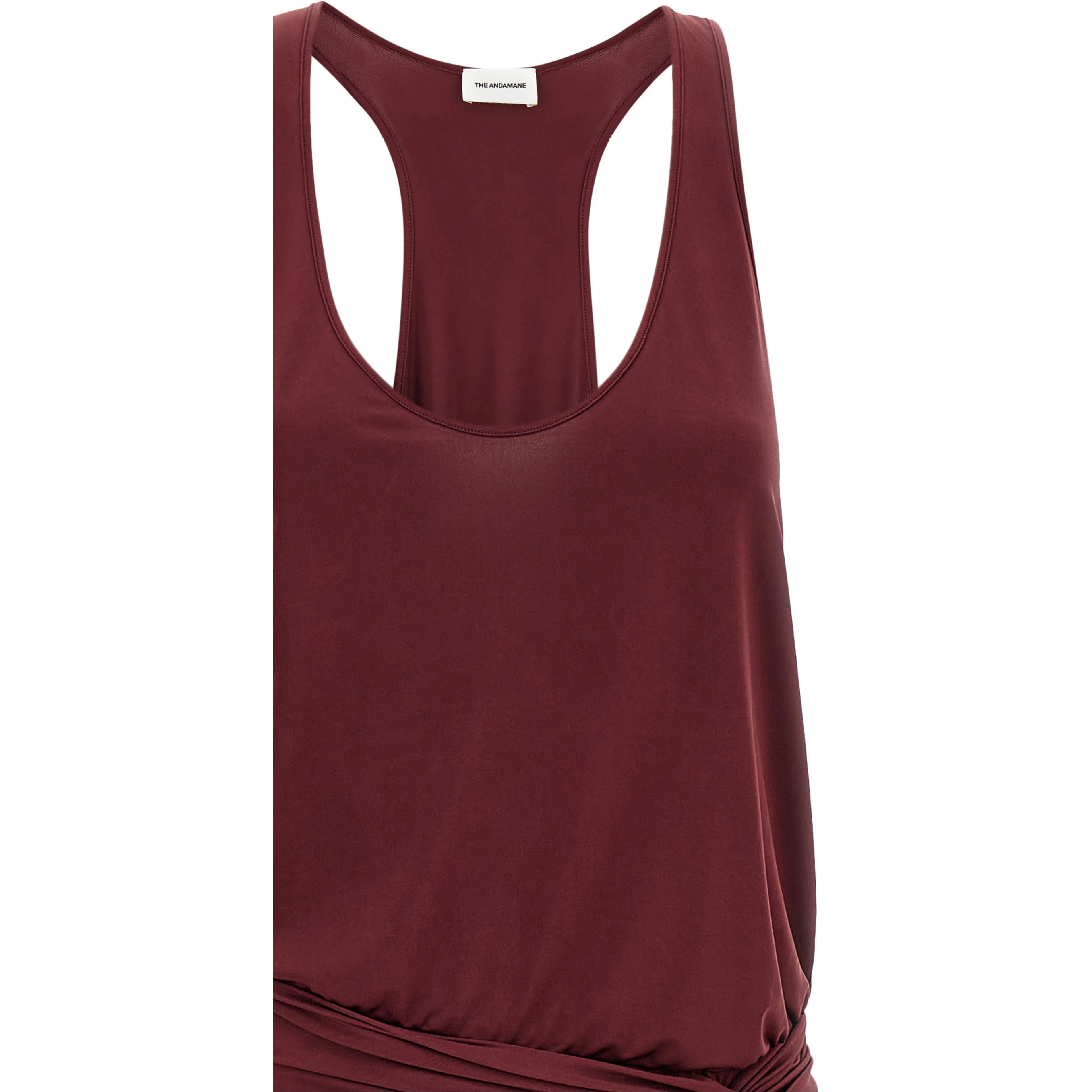 Bordeaux Polyester Long Dress