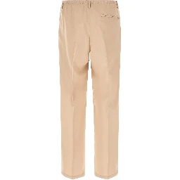 Beige Polyester Casual Pants