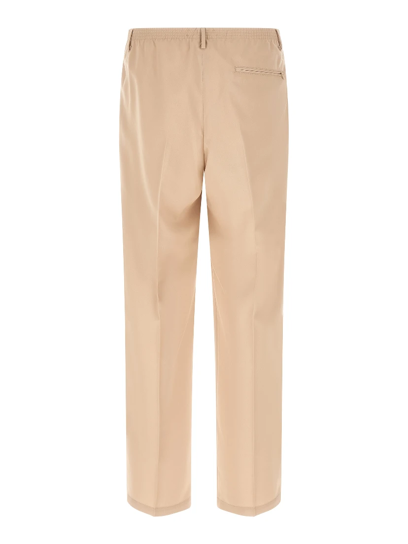 Beige Polyester Casual Pants