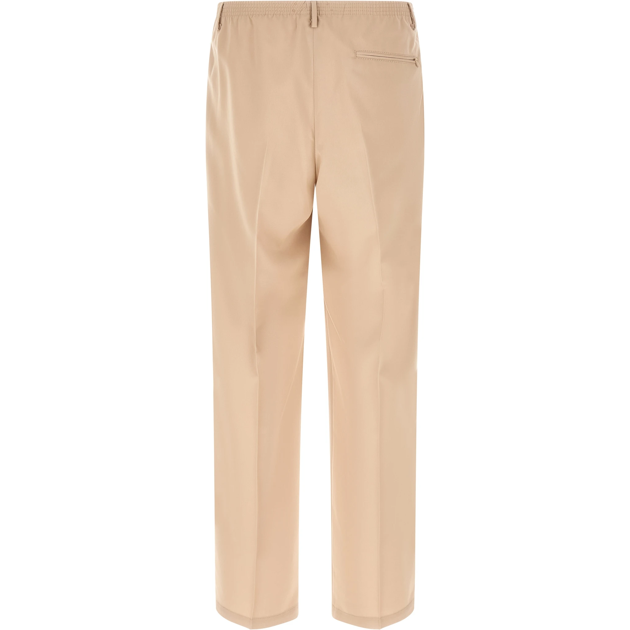 Beige Polyester Casual Pants