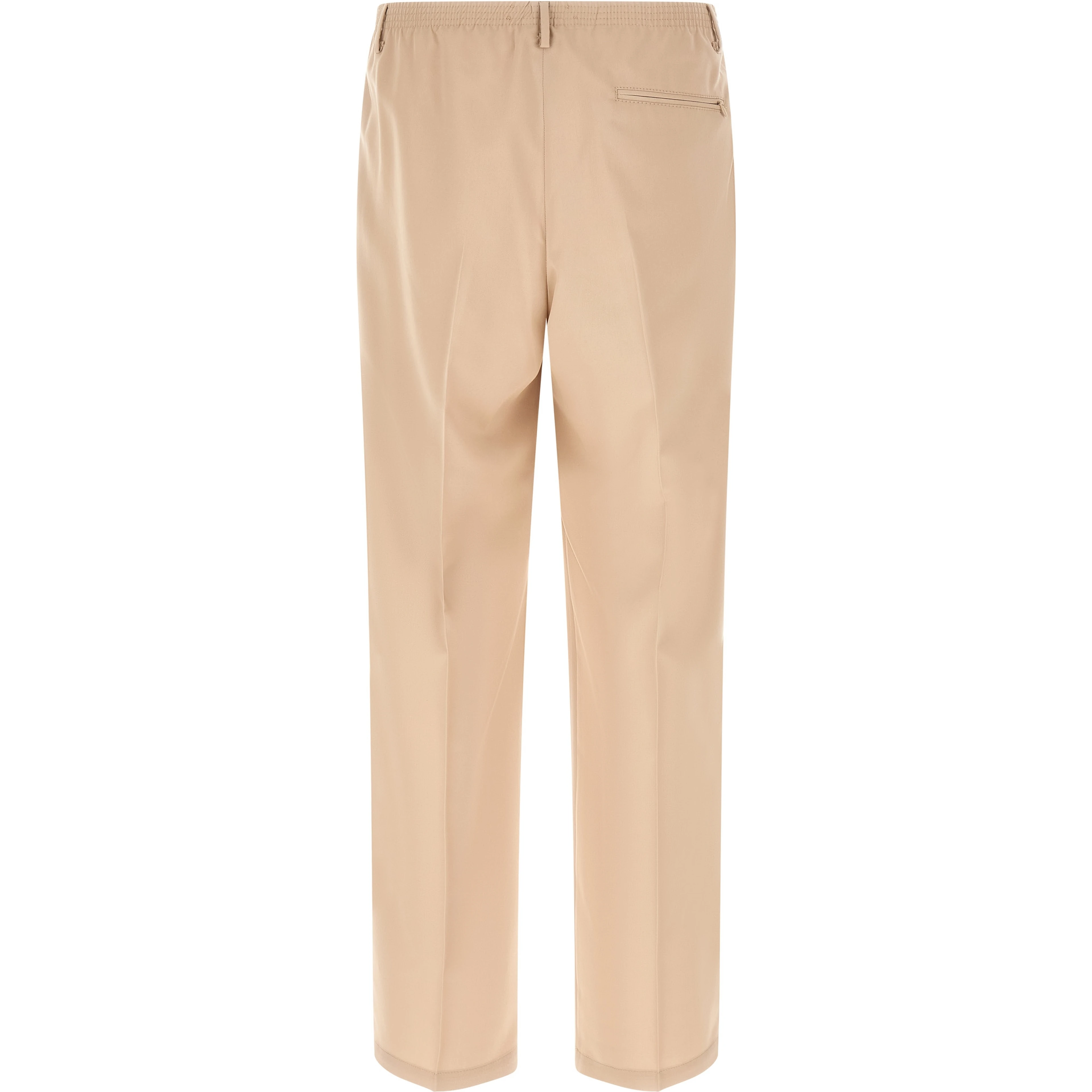 Beige Polyester Casual Pants