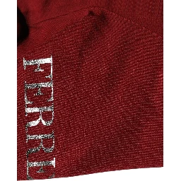 Black Wool Knit Deep V-Neck Long Sleeves Top