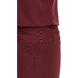 Bordeaux Polyester Long Dress