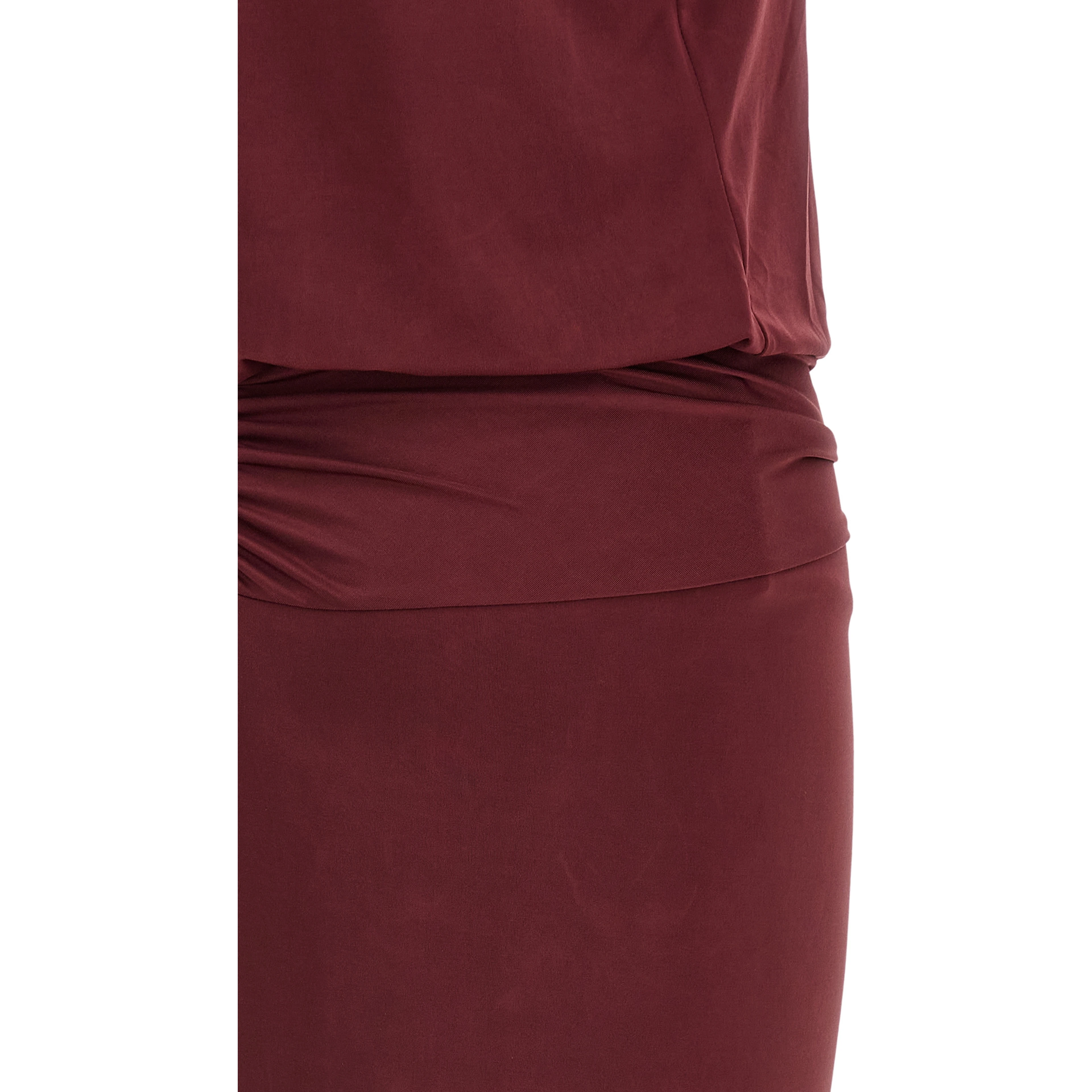 Bordeaux Polyester Long Dress