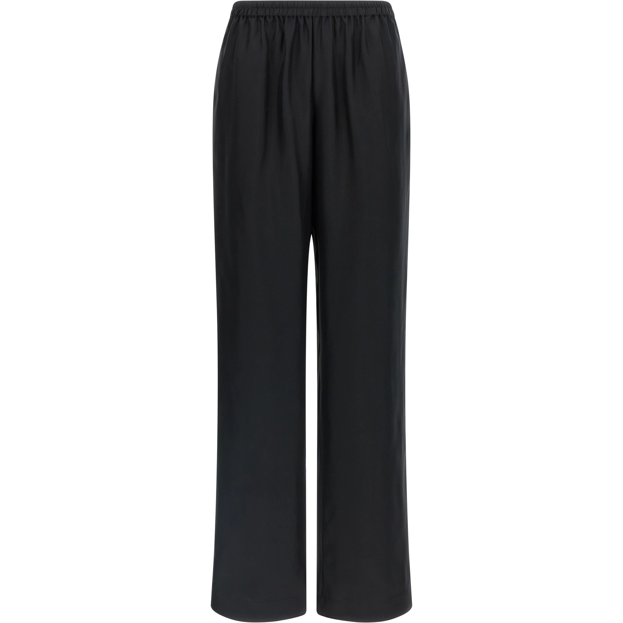 Black Silk Casual Pants