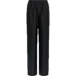 Black Viscose Casual Pants