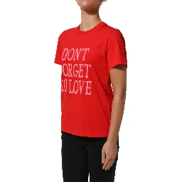 Red Graphic Cotton Jersey Crew Neck T-shirt
