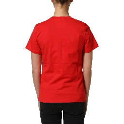Red Graphic Cotton Jersey Crew Neck T-shirt