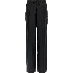 Black Viscose Casual Pants