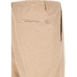 Beige Polyester Casual Pants