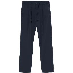 Blue Elastane Casual Pants