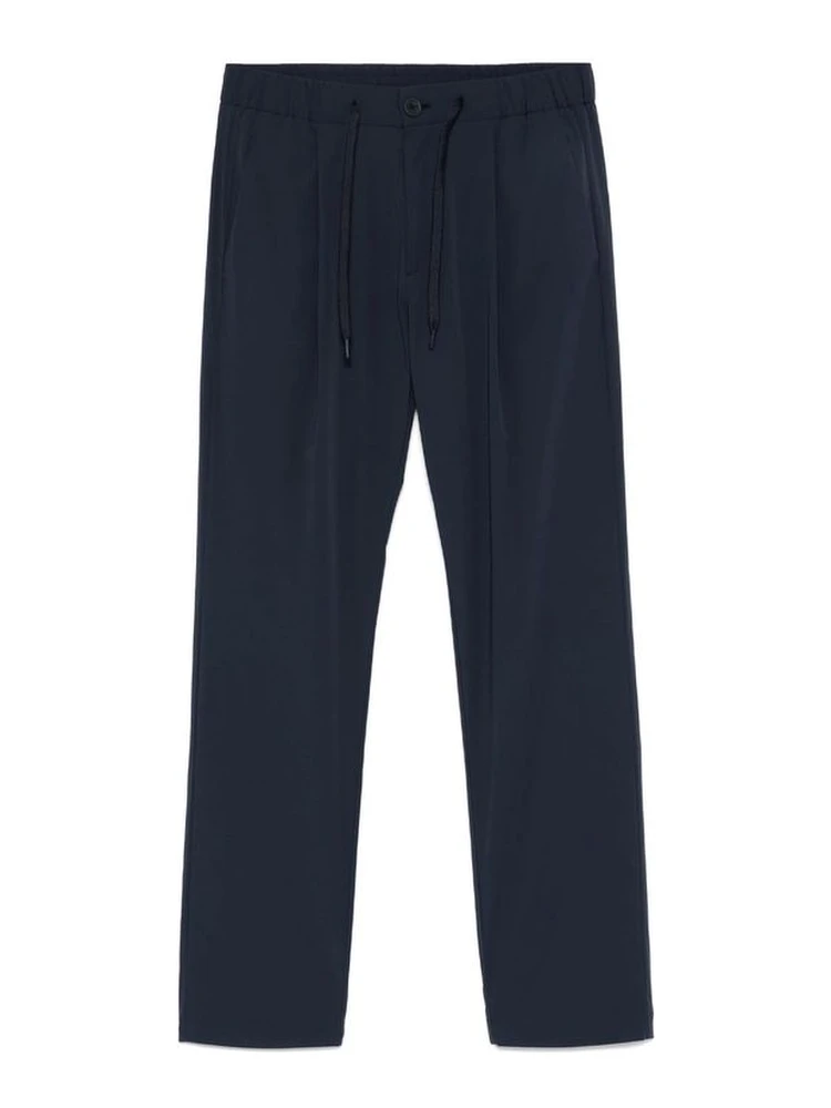 Blue Elastane Casual Pants