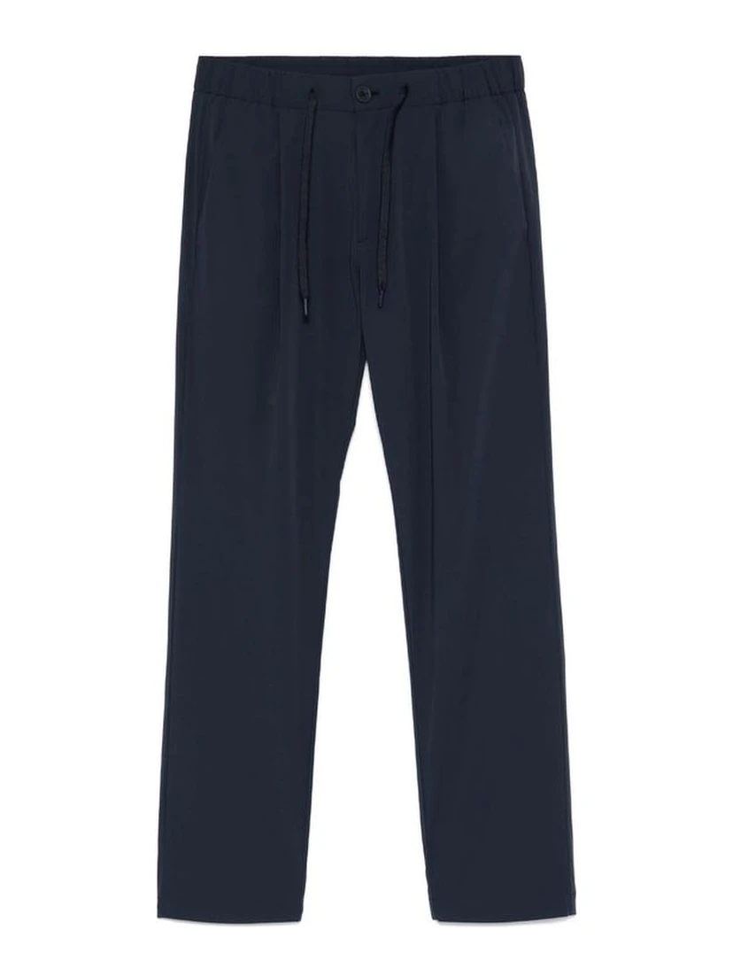 Blue Elastane Casual Pants