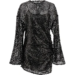 Black Polyester Short Dress