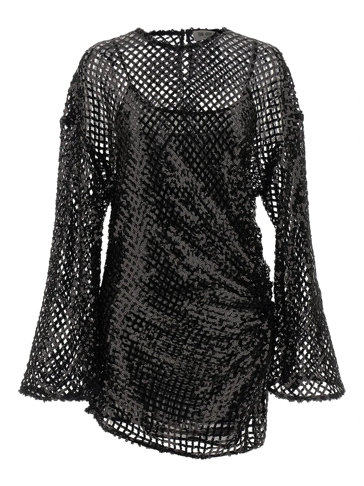 Black Polyester Short Dress