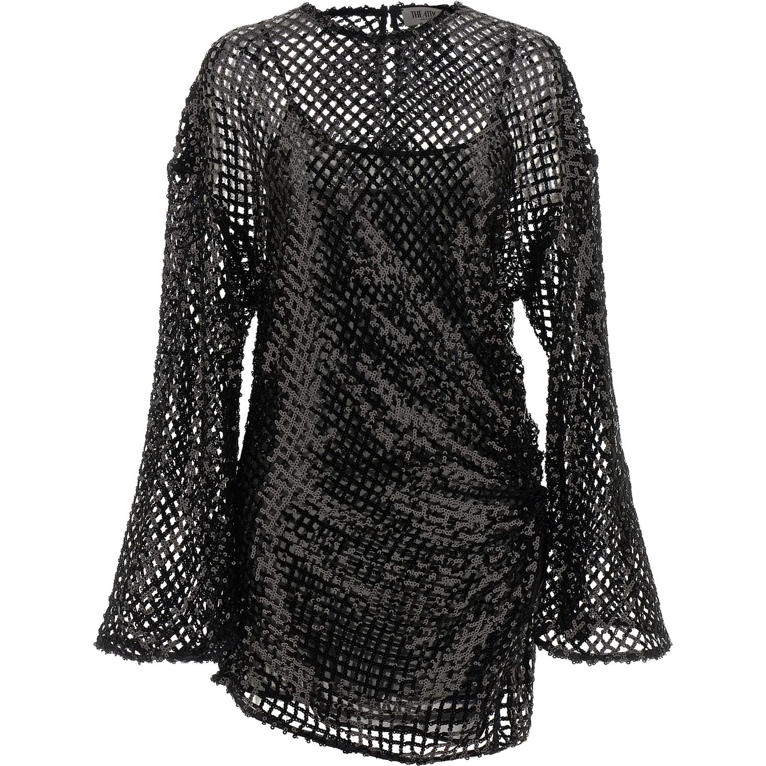 Black Polyester Short Dress
