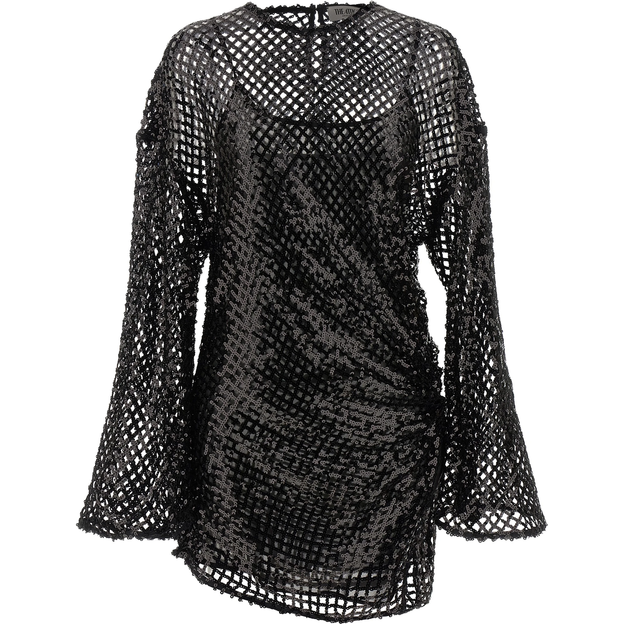 Black Polyester Short Dress
