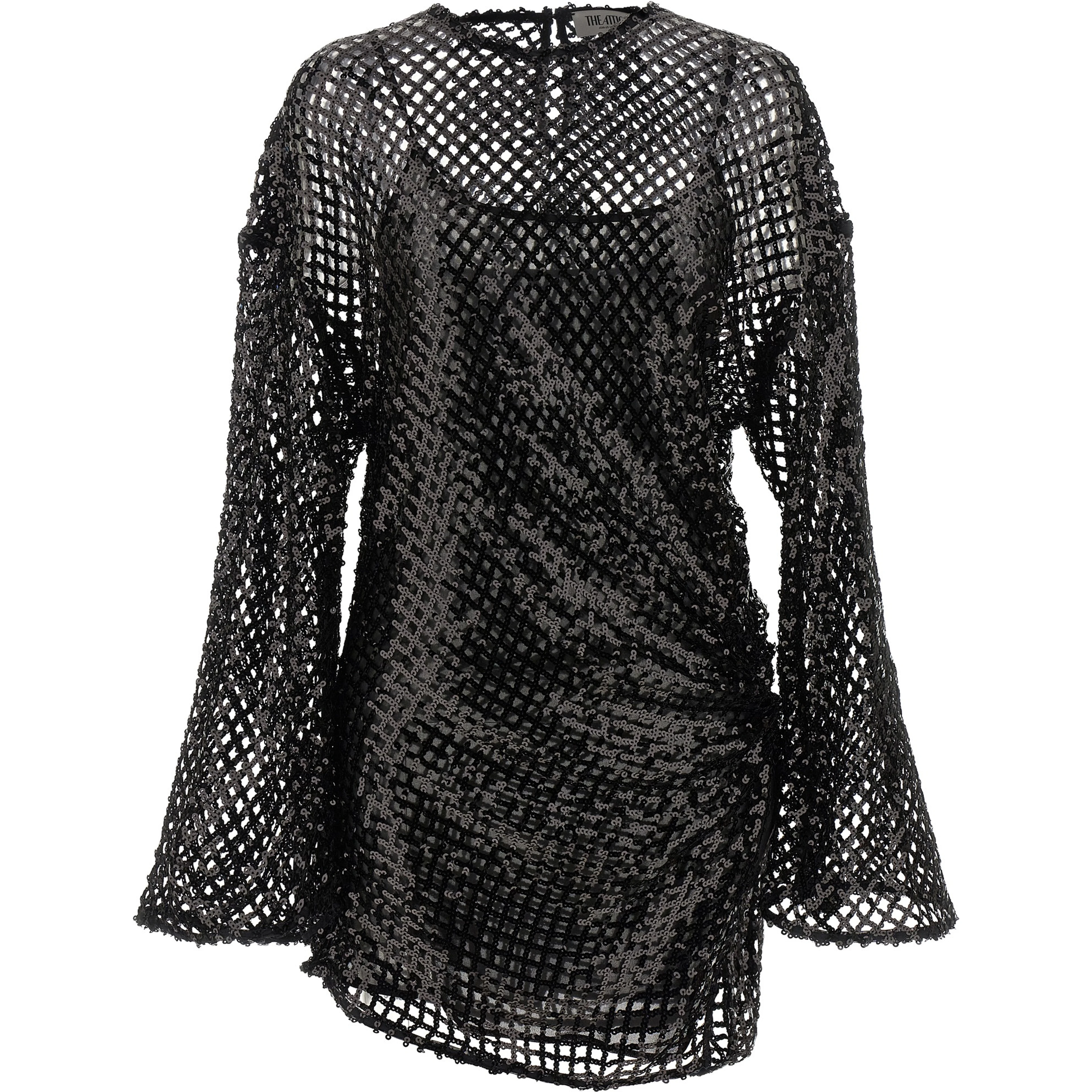 Black Polyester Short Dress