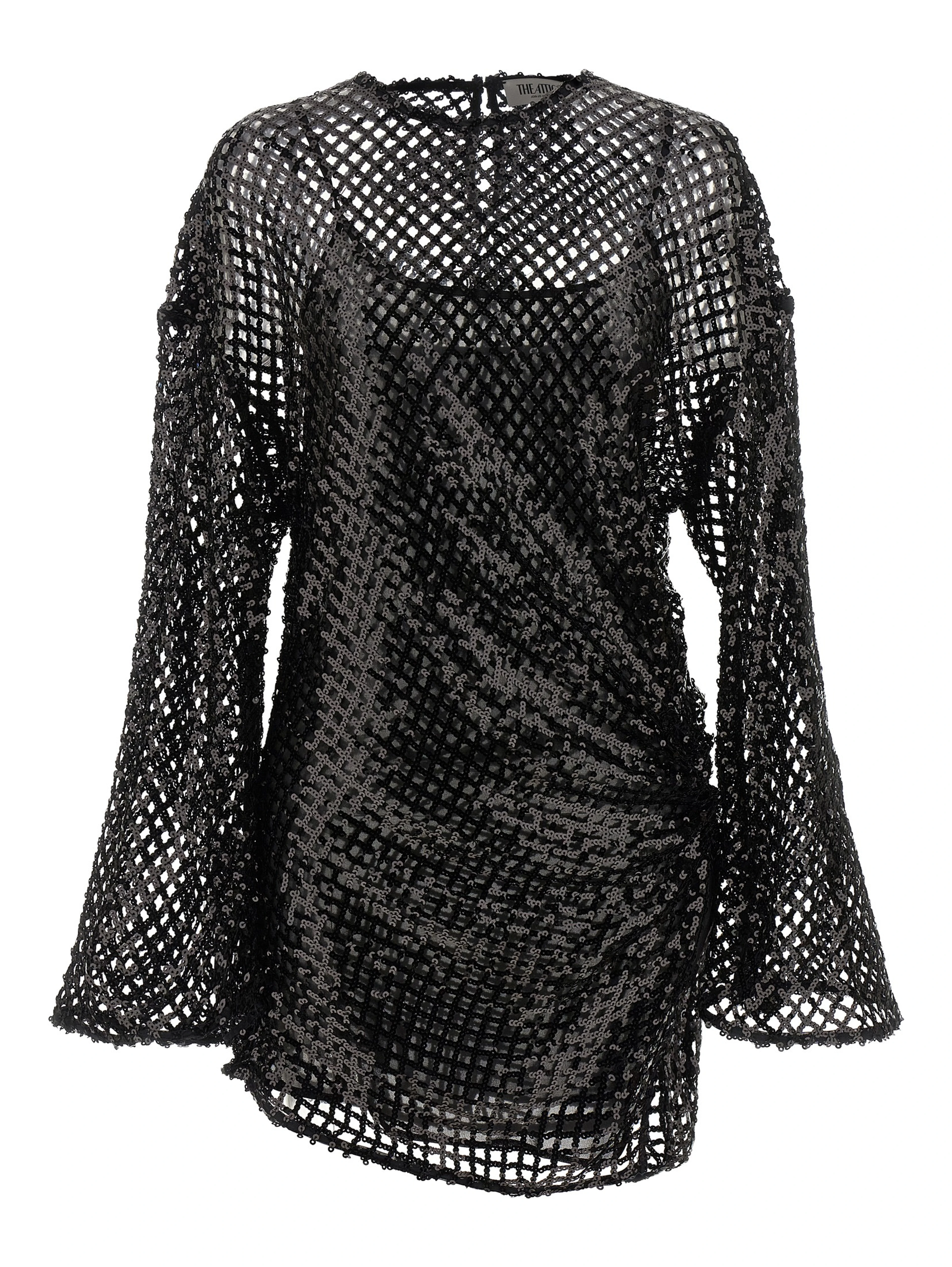 Black Polyester Short Dress