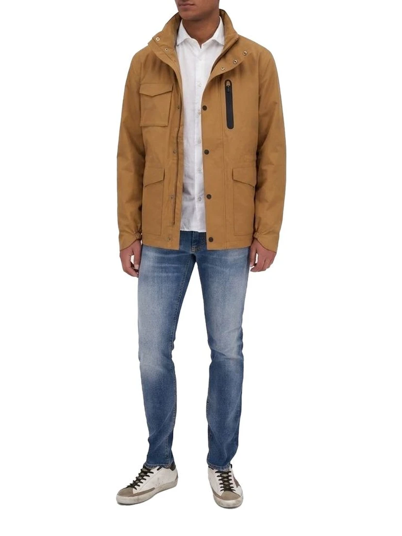 Brown Polyester Shell Jacket