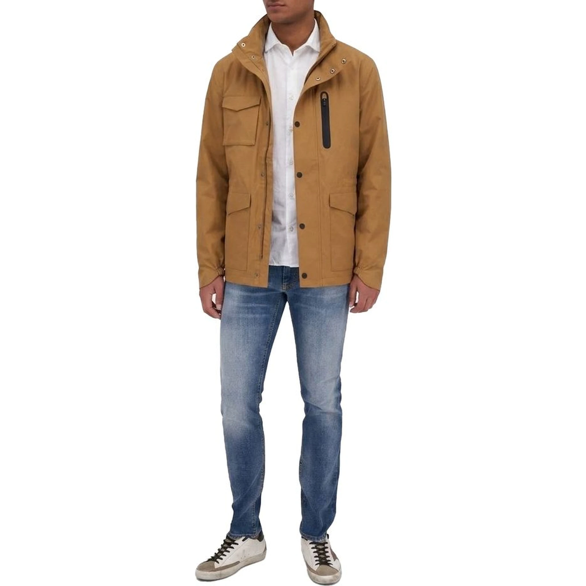 Brown Polyester Shell Jacket
