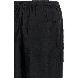 Black Viscose Casual Pants