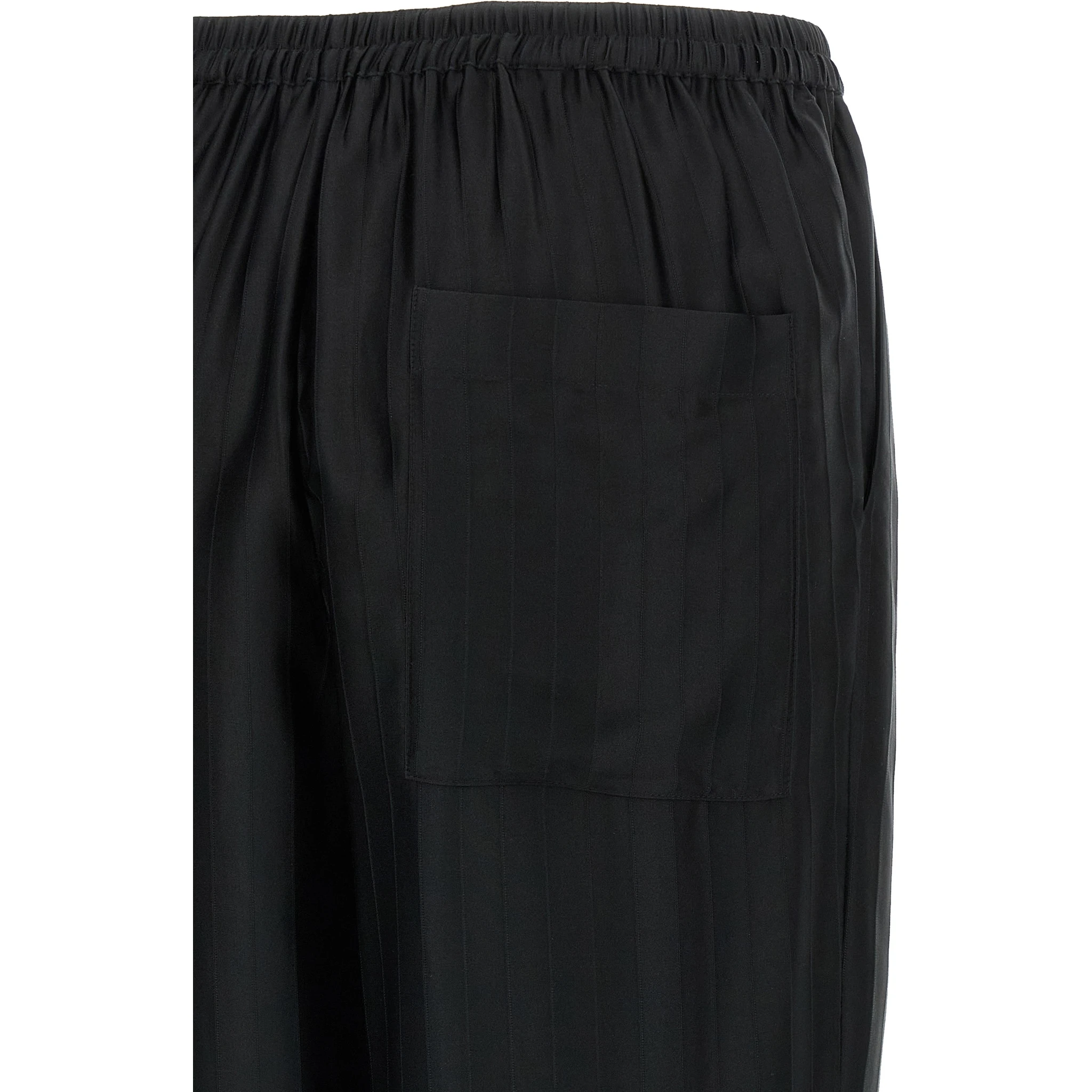 Black Viscose Casual Pants