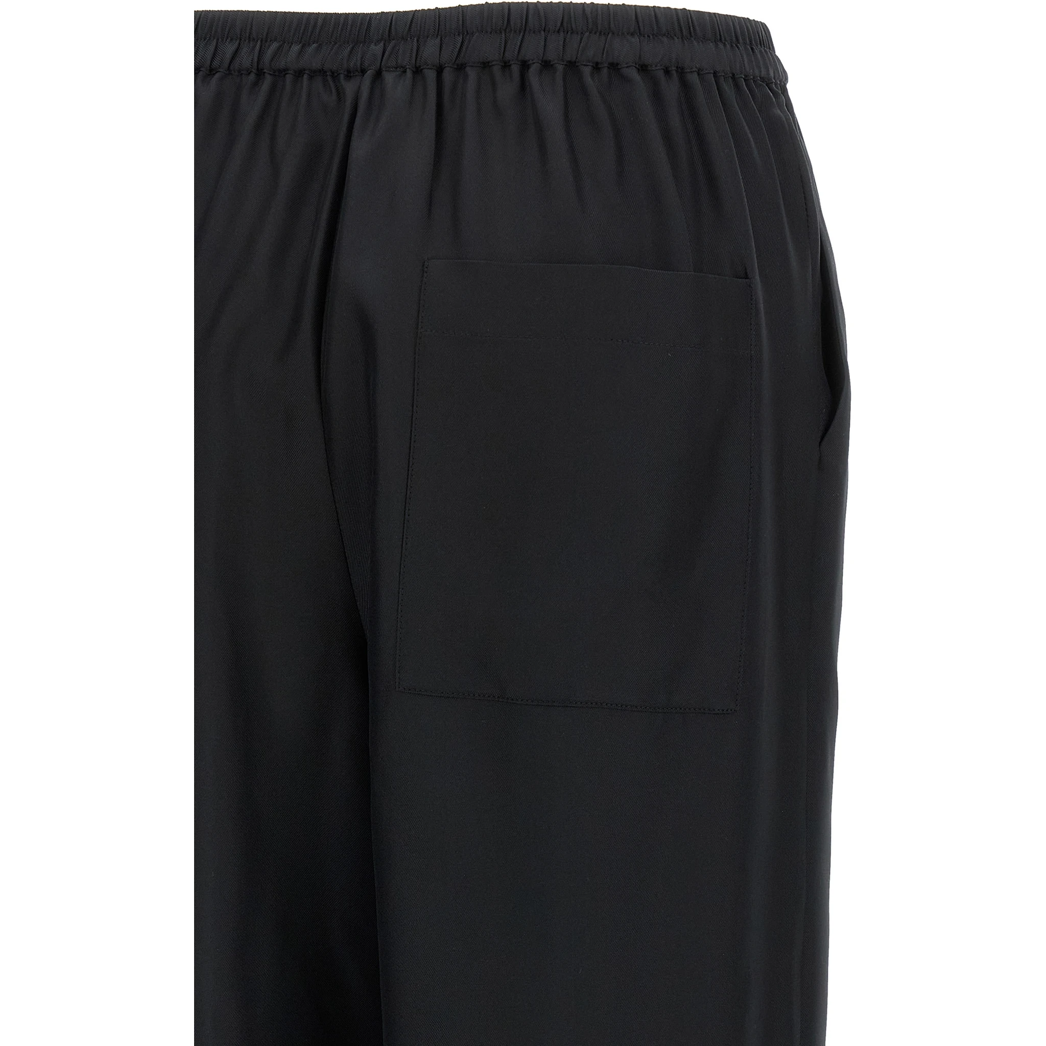 Black Silk Casual Pants