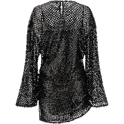 Black Polyester Short Dress