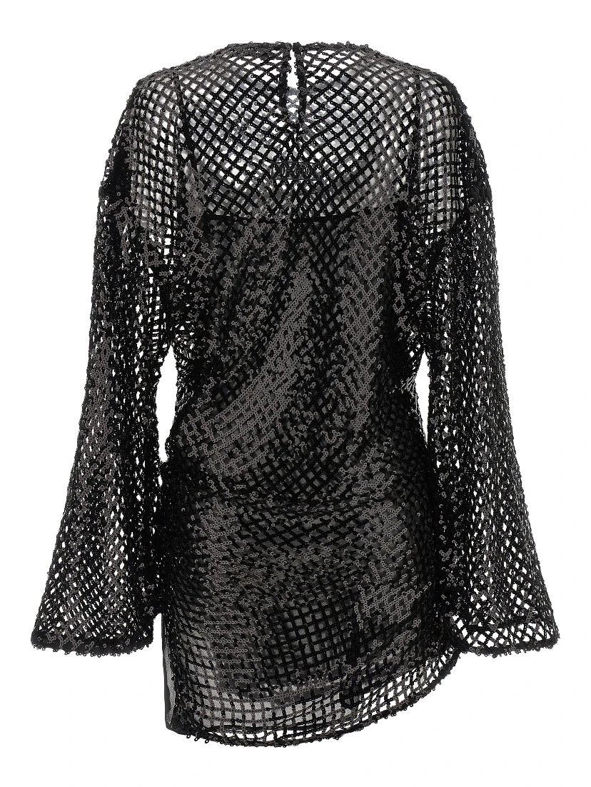 Black Polyester Short Dress
