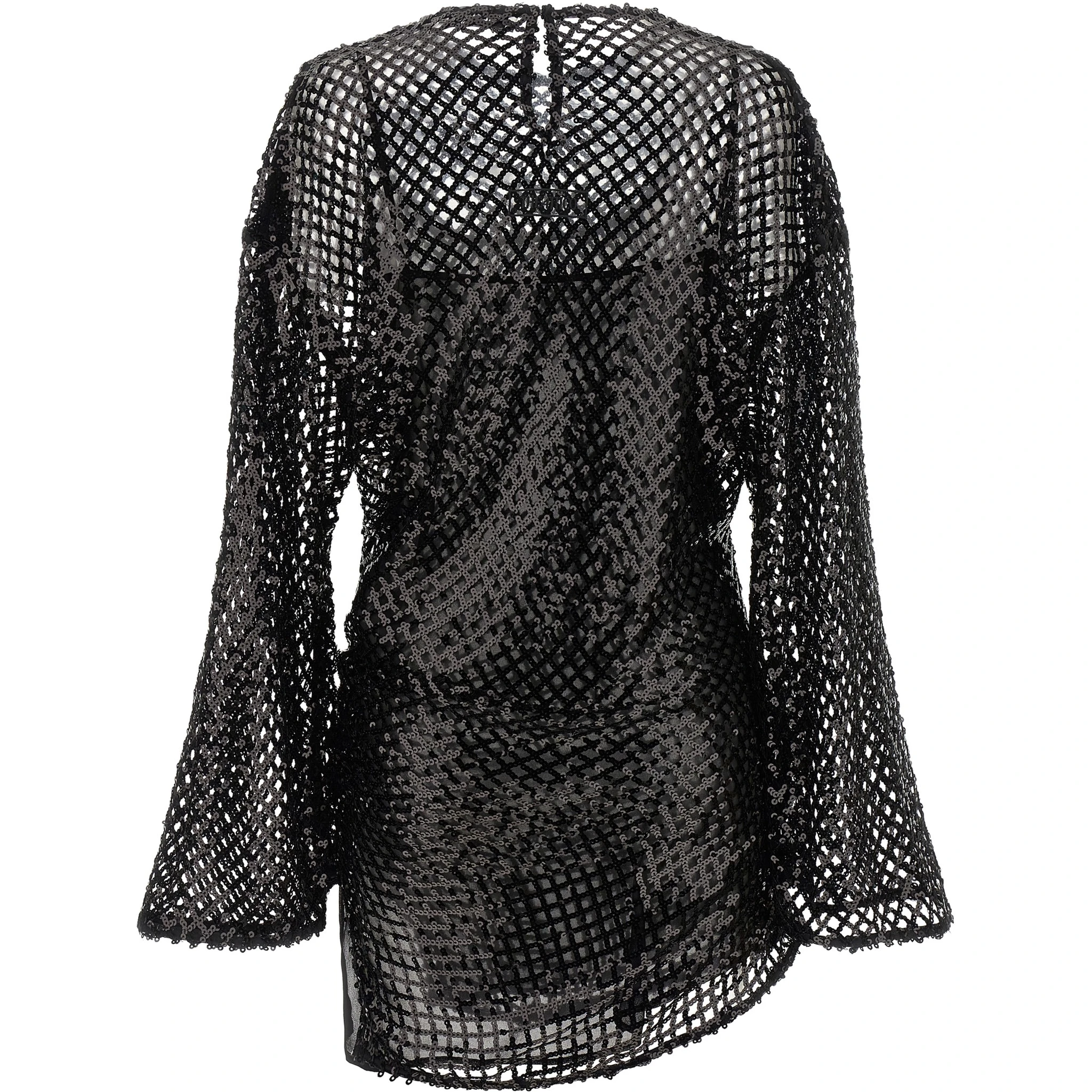 Black Polyester Short Dress