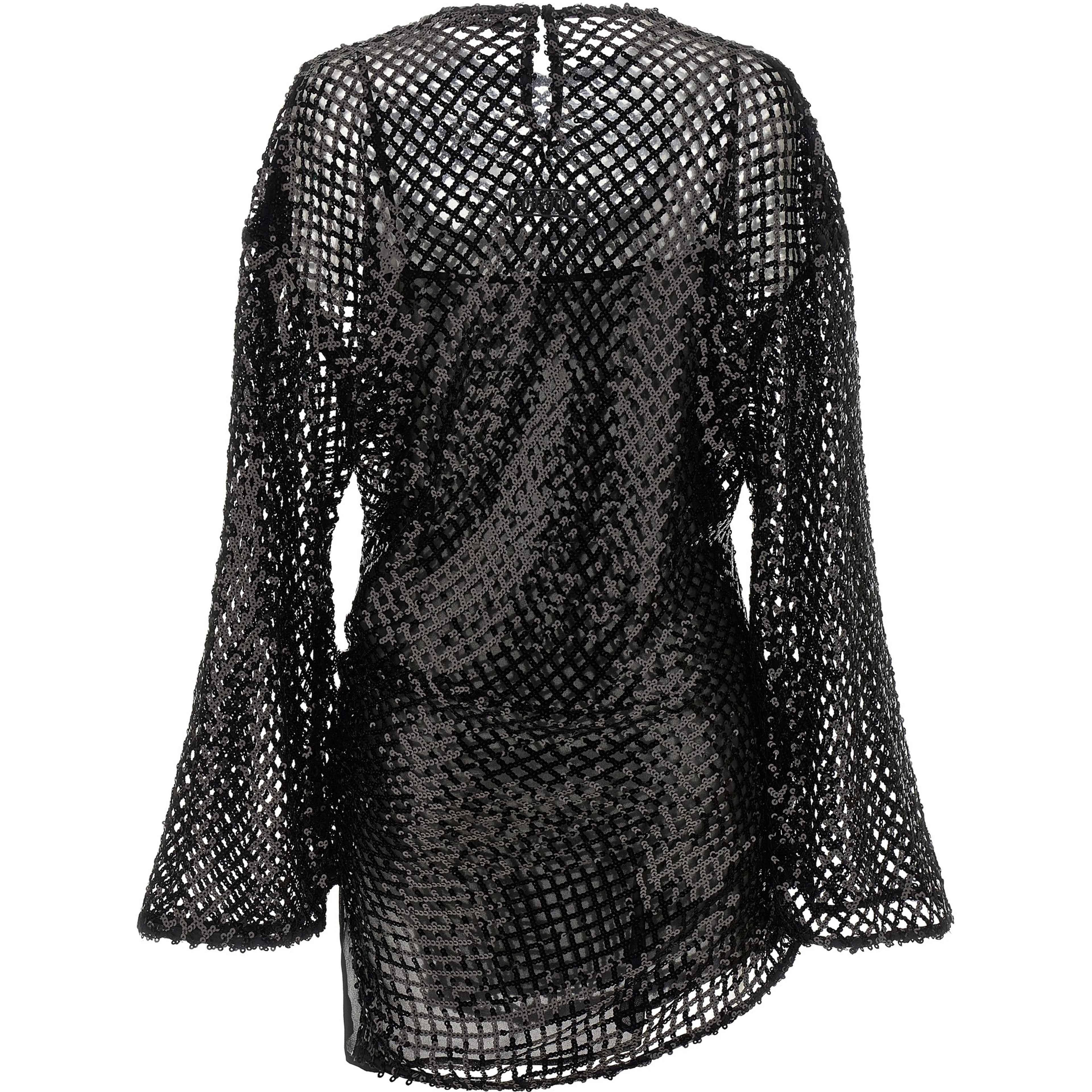 Black Polyester Short Dress