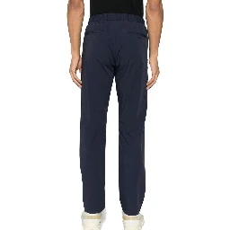 Blue Elastane Casual Pants
