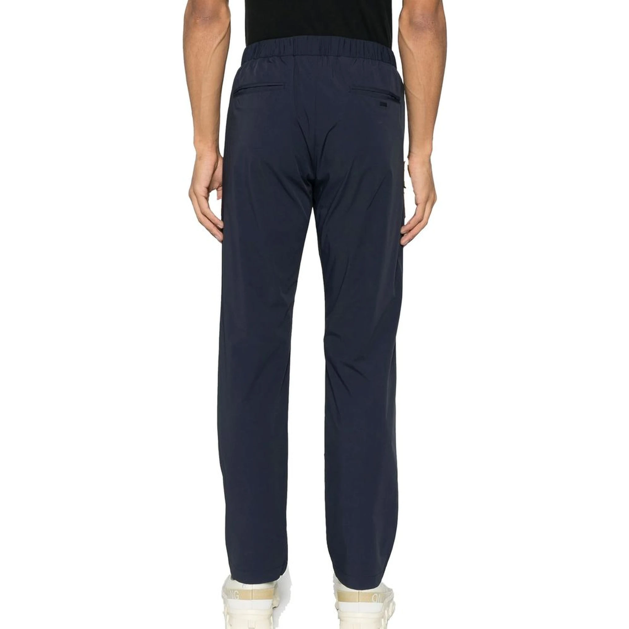 Blue Elastane Casual Pants