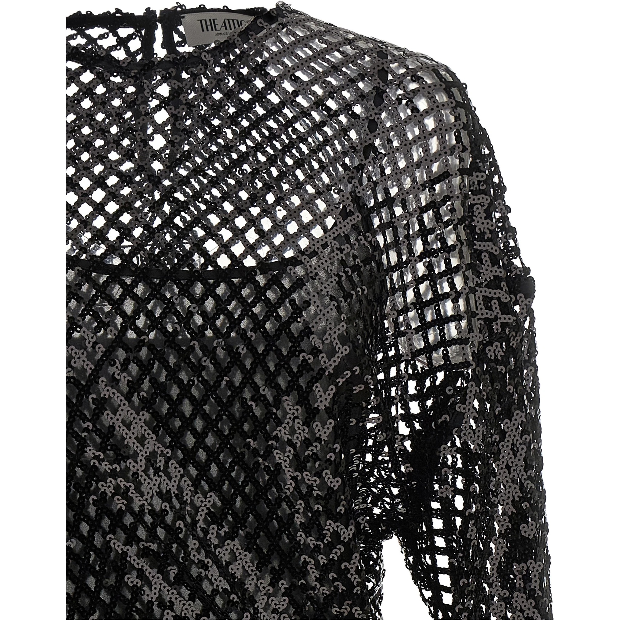 Black Polyester Short Dress