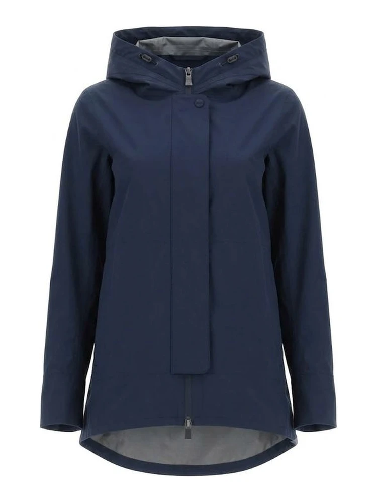 Blue Polyester Shell Jacket
