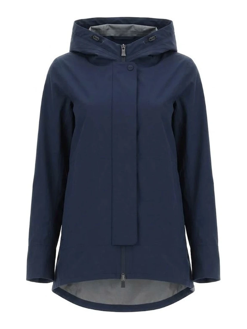 Blue Polyester Shell Jacket