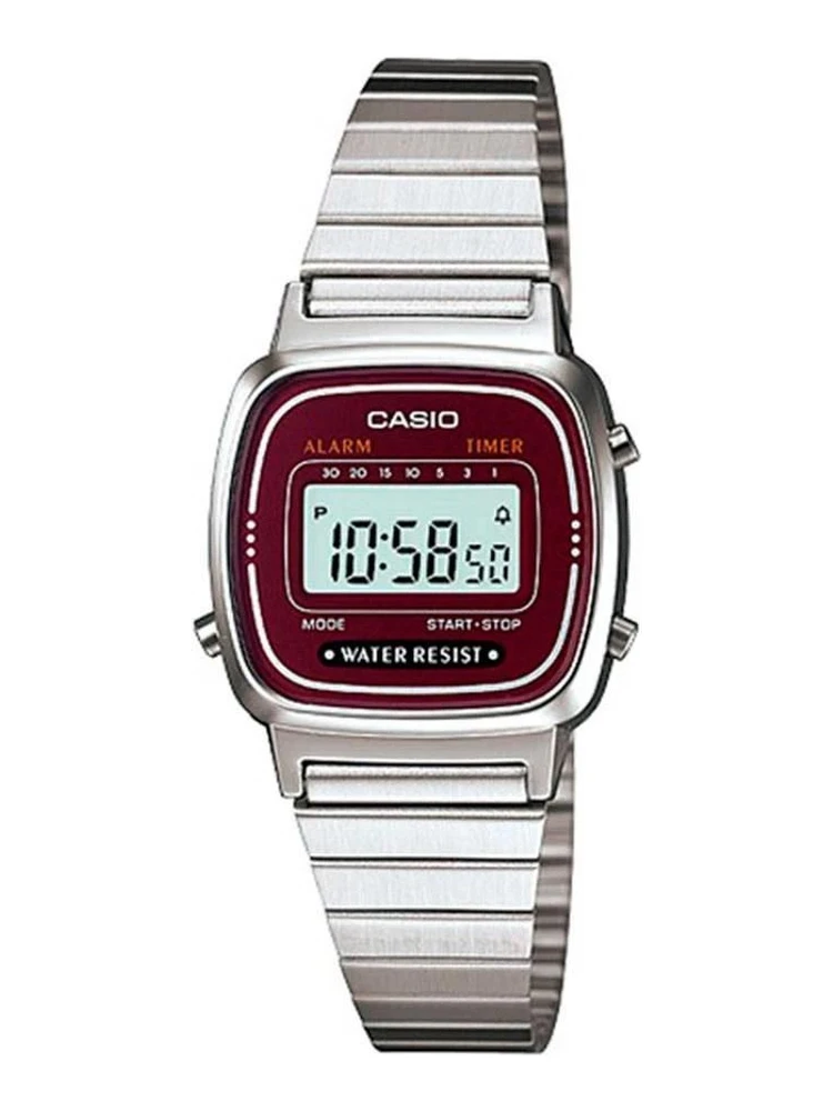 Silver Stainless Steel Digital Watch