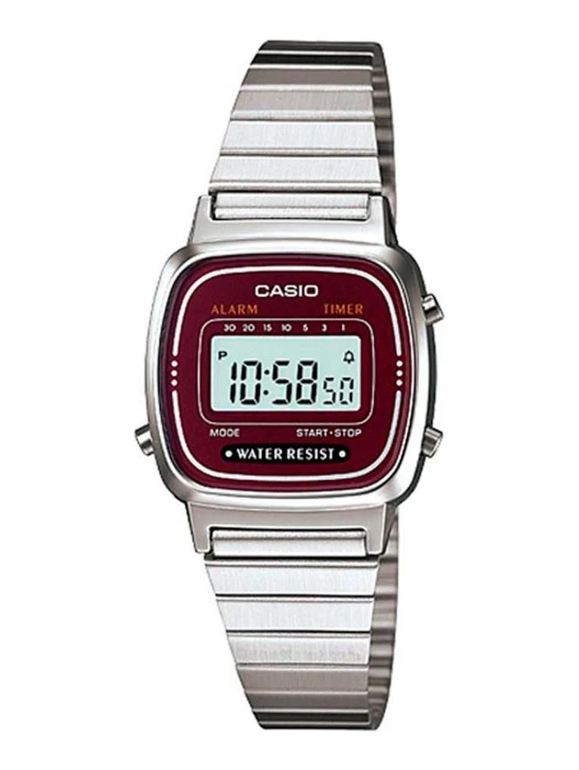 Silver Stainless Steel Digital Watch