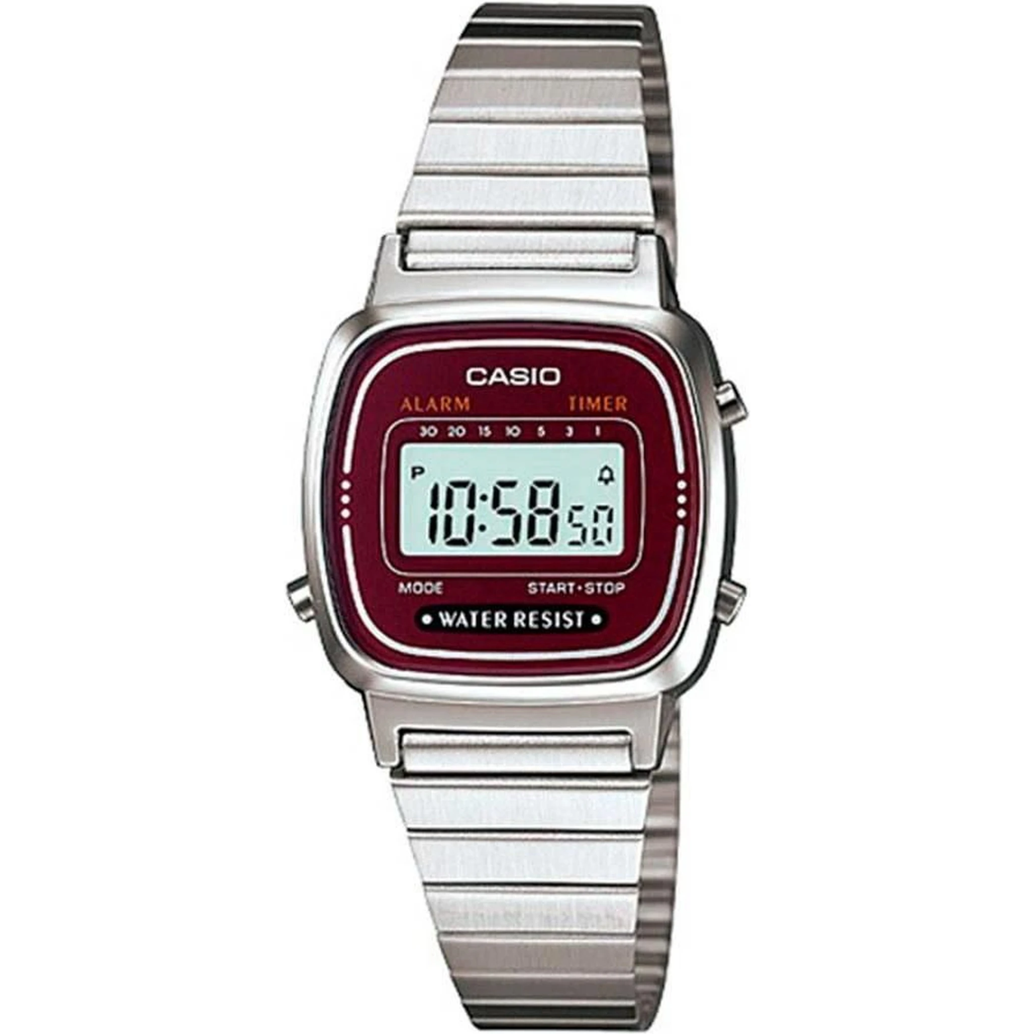 Silver Stainless Steel Digital Watch