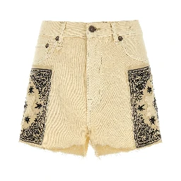 Beige Cotton Bermuda Shorts