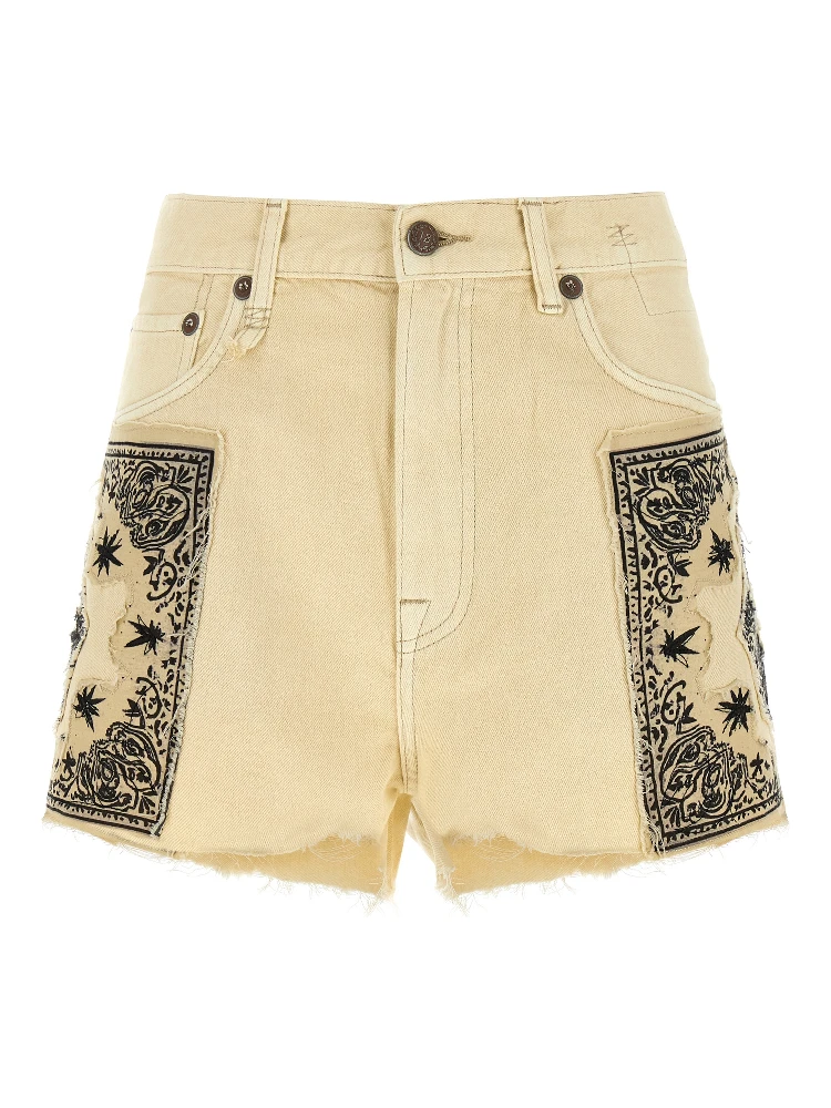 Beige Cotton Bermuda Shorts