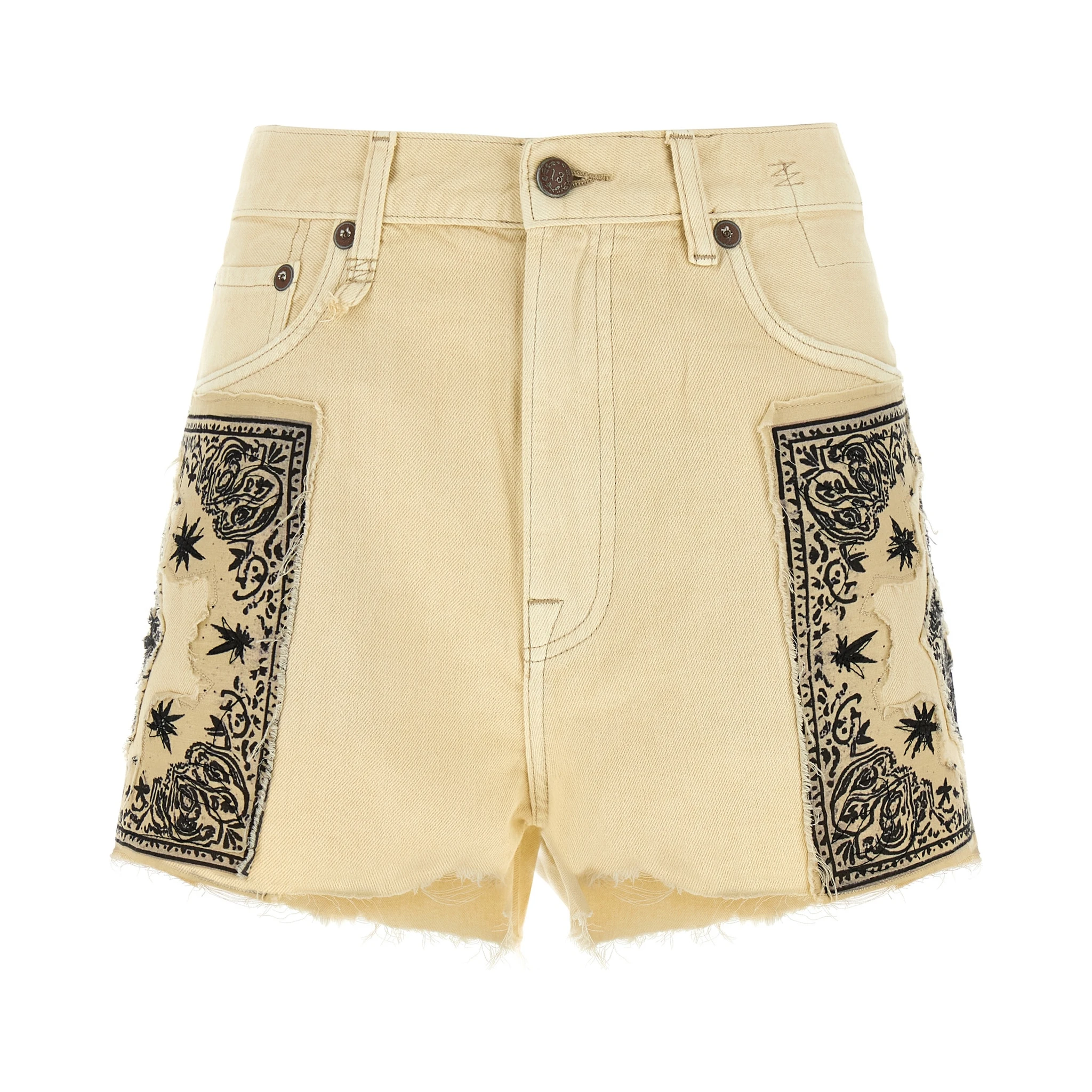 Beige Cotton Bermuda Shorts