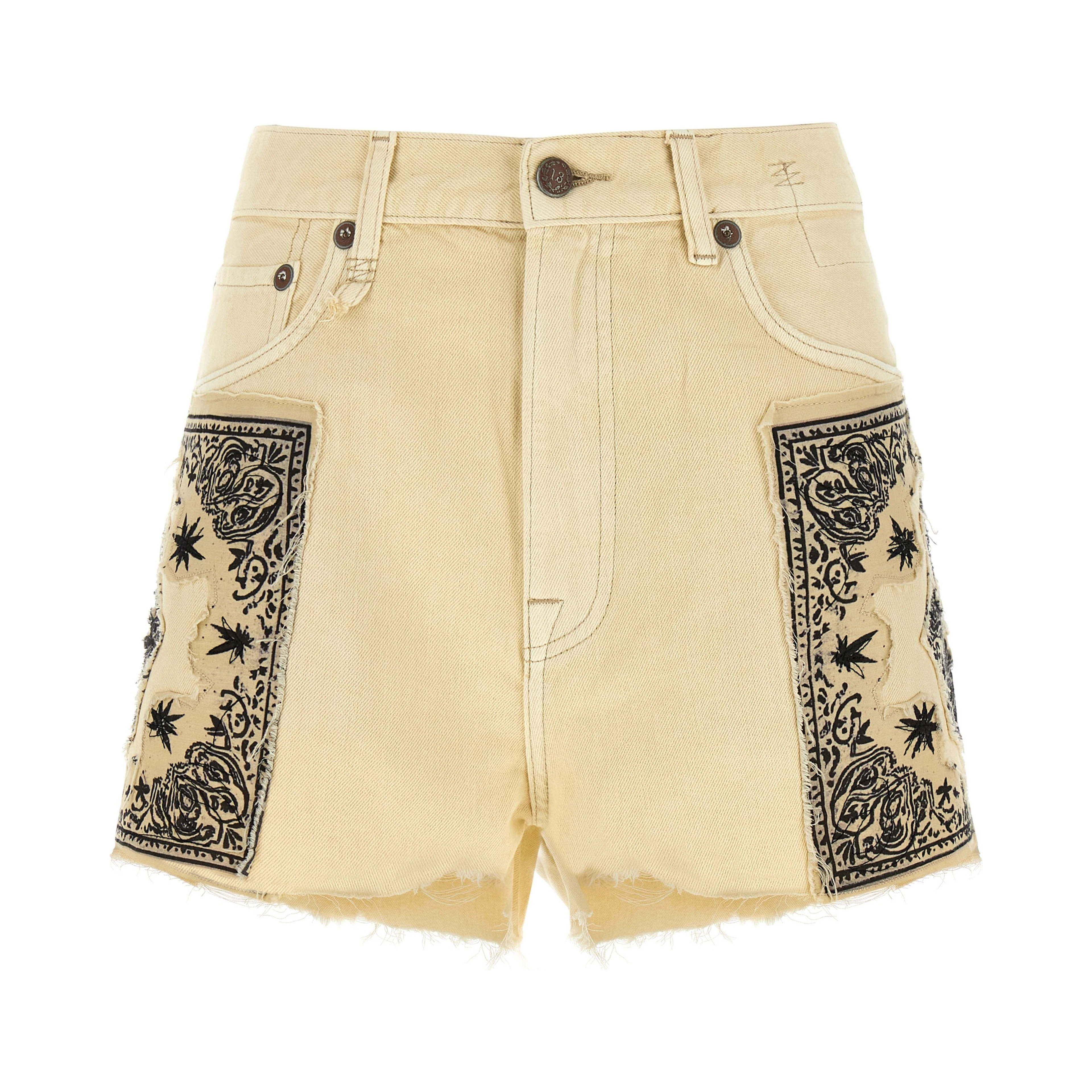 Beige Cotton Bermuda Shorts
